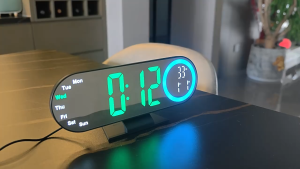 Digital LED Alarm Clock with Large Display USB Powered Modern Electronic Clock for Kids and Adults