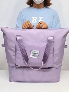 Túi xách du lịch 2 tầng gấp gọn cỡ lớn đa năng nhiều ngăn nam nữ đựng đồ tiện dụng DL09