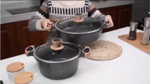 Top Chef Periuk Batu Granite Non-Stick Cookware Full Set