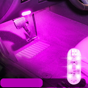 Wireless RGB LED Car Interior Light Rechargeable USB Car Ambient Atmosphere Lamp Easy Install for Auto Door Foot Trunk