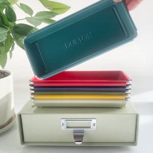 Dulton Metal Tray Desktop Organizer Office Desk Decorative Accessories Key Holder Entranceway Decor Simple Style Blue Color