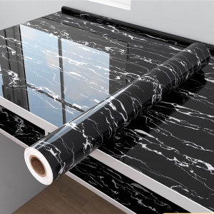 55cm Black Marble Self Adhesive Waterproof Wallpaper for Kitchen Cabinets Countertops Door Wall Sticker PVC Contact Paper