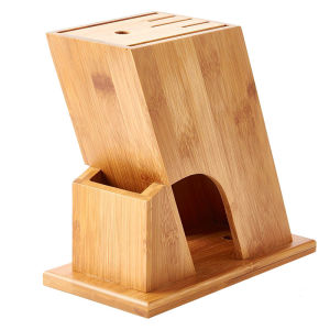 Nan Bamboo Knife Holder Wooden Kitchen Knife Rack Storage Organizer Home Use Chef Knife Stand Cooking Utensils Accessories