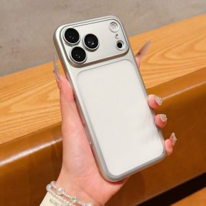 Luxury Hard PC Frosted Matte Phone Case For iPhone 18 17 Air 16 15 14 13 Pro Max Plating Frame Built in Glass Lens Protector