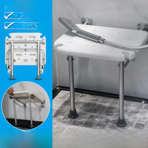 Bathroom Foldable Bath Chair Orange Non Slip Shower Room Stool Bathroom Stool for the Elderly Wall Hanging Seat Seat Stool