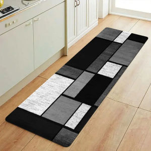 VIKAMA Modern Geometric Kitchen Carpet Comfortable Hallway Bedroom Floor Mats Non-Slip Entrance Door Mats Home Decoration