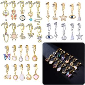 Good luck coming! Gold/Silver Non-perforated Fake Navel Buckles All Kinds of Pendants Diamond Navel Accessories Beach Accessories Slimming Accessories European and American Styles - 1PCS