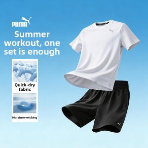 PUMA | Bộ Áo Thun và Quần Short Chạy Bộ Tập Luyện Cho Nam Khô Nhanh Thoáng Khí