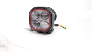KEVANLY | 1PC Motorcycle 4Lens LED Spotlight High Brightness Dual Color White Yellow Red Blue Flash Light DRL Driving Fog Headlight