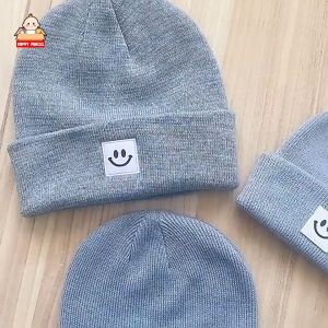 Smiley Face Baby Beanie Baby Cap Baby Hat Wool Knitted Topi Budak Lelaki Topi Budak Perempuan Boy Girl Beanie Kid Beanie