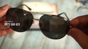 Kính râm nam phân cực tròng tròn phi công có thương hiệu chống UV chống chói bảo hành 24 tháng