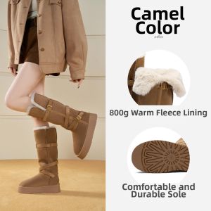 Josiny | Thick-soled Fur Lined Long Snow Boots for Women Winter