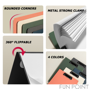 FUNPOINT Expandable Document Organizer File Folder A3/A4 Size Metal Clip Multi-Function Waterproof Writing