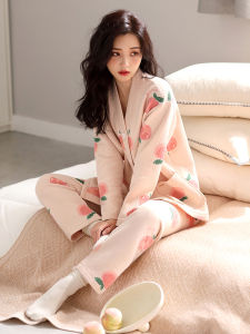 JIALEFEN | Thick Cotton Layered Sleepwear Female Autumn and Winter