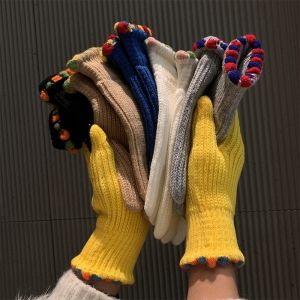 XUANXUAN | 2023 Winter Touchscreen Compatible Woolen Gloves Womens Bike Riding Warmth Anti-Cold Fingerless Korean Style Couple Gloves