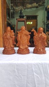 Tượng Phước Lộc Thọ (bộ 3 tượng). Bộ Tam Đa Phước Lộc Thọ: cao 20cm.