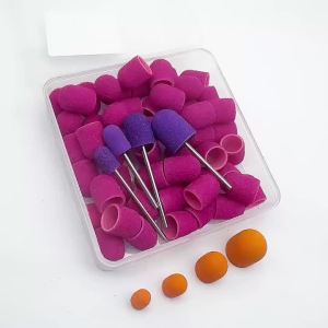 50Pcs Orange Nail Sanding Caps #80 for Pedicure Callus Remover Sleeves Compatible with Foot Files Manicure & Pedicure Polishing