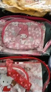 Japanese cartoon PU three-piece portable cosmetic bag portable skin care products travel