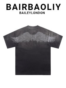 Premium Heavy Sequin Angel Wing Loose Drop Shoulder Tee Shirt