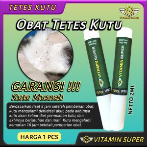 Obat Tetes Kutu Kucing Anjing dan Kelinci By Vitamin Super Solusi Pembasmi Penghilang dan Anti Kutu
