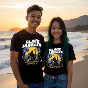 T-Shirt Kaos Merchandise Musik band BLACK SABATH Bahan 24s