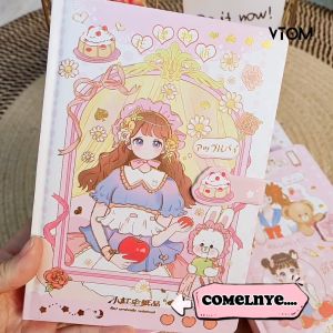 VTOM 32K Paper Size (13cm x 18.5cm) Hardcover Notebook Korean Style Color Page Planner Book Journal Cute Diary Buku Nota Comel