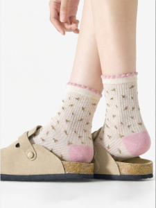 PRIMEET | Summer Light Ballet-Style Womens Socks Net Trimmed with Lace and Bow Medium-Length