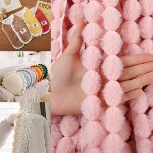 IDMU94789 Cuff Plush Strip Faux Rabbit Fur Hairball Ribbon 1M Handmade Wool Tops Fluffy Trim Stage Costume Artificial Fur Stripe Decoration Childrens Clothing Placket