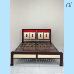 [GIAO TOÀN QUỐC] Giường sắt hộp vuông sọc vàng đỏ sang trọng cao cấp