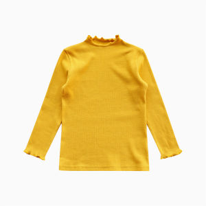 Girls Long Sleeve Basic T-Shirt Childrens Cotton Polyester Spring Autumn Underwear Top for 3-12 Years Old Girls