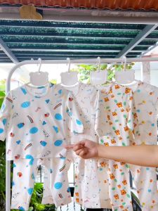 Bộ dài tay cài vai full họa tiết BENTY chất mềm mịn quần áo trẻ em cao cấp chính hãng