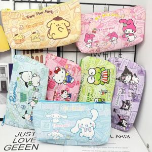 Sanrio | Cute Sanrio Pencil Case Large Capacity PU Zipper Pencil Case Single-Layer Waterproof Stationery Storage Bag.