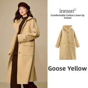 INMAN | Alpaca Silk Hooded Plus Size Luxury Womens Winter Coat