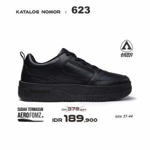 Aerostreet 37-44 Brooklyn Hitam Hitam Hitam - Sepatu Sneakers Casual Sport