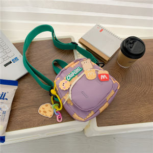 Casual Contrast Color Small Fresh Style Womens Phone Bag Crossbody Bag Single Shoulder Student Trendy New 2025 Oxford Cloth