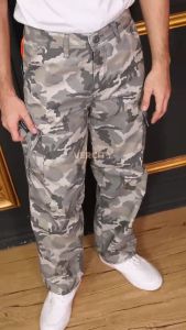 Celana Cargo Camo Loose Pants Pria Bahan Twill Loreng Premium Ukuran Big 28 - 40 Non Strect Standar - Panjang Katun Santai Skena