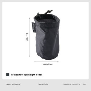 CAMPINGMOON Cheap XD-2F-BQ Nylon Outdoor Rocket Stove Bag Lightweight 6.2g Bundle Storage Bag Mountaineering Camping Stove Bag