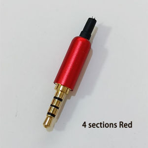 Copper 3.5mm 3/4 Pole Male Audio Jack Plug Connector with Clip for 4mm Cable - Stereo Headphone Adapter