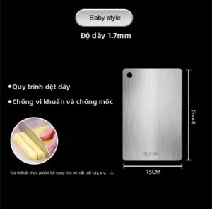 Thớt Inox 316 Hai Mặt Dày Dặn Thân Thiện Với Môi Trường Hình Chữ Nhật Dùng Để Nhào Bột