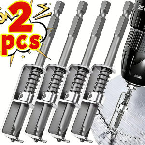 2PCS Universal Spring-Loaded Screw Holder Bit Stainless Steel Wear Resist Mechanics Electricians Anti-Drop Screw Retaining Tool Parts