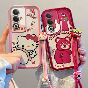 ใหม่โปร เคสโทรศัพท์ Case OPPO A3X A3 Pro OPPOA3X OPPOA3 Pro 5G 4G ความคิดสร้างสรรค์ Ins แฟชั่น Cappy Strawberry Bear กบ เคสโทรศัพท์ อ่อนป้องกันรวมทุกอย่างพร้อมสายคล้อง2024