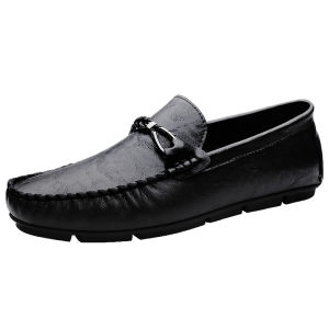 NUDANLAI | Genuine Leather Loafers Mens Shoes Breathable Easy On Large Size Soft Sole Business Casual