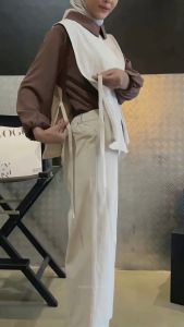 Minju Oneset | Basic Setelan Wanita Vest Unik dan Celana Kulot Lucu Outfit Hijab Style
