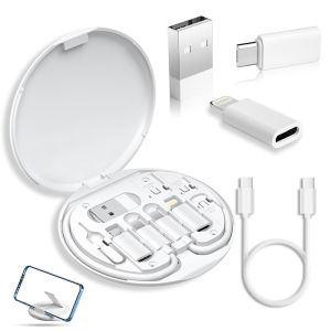 Travel Essential Multi-Function Retractable Data Cable Storage Box 60W Fast Charge Phone Charging Cable Digital Storage with Stand