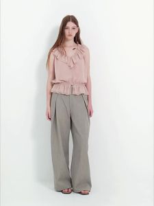 CHACHASTU | Áo Blouse Vòng Cổ V Không Tay Nhiều Lớp Voan