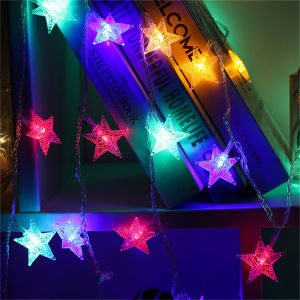 Battery Powered LED Star String Lights Garland Christmas Wedding Birthday Party Curtain String Fairy Lamps for Room Decoration