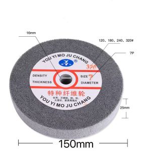 Metal Polishing Wheel 150*25mm Non-Woven Abrasive Disc Nylon Fiber 5P/7P/9P Options 120# 180# 240# 320# for Polishing Operations