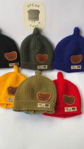 Kupluk Bayi Lucu & Berkualitas Tinggi: Motif Rajut Bear Usia 0-24 Bulan