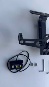 Universal Motorcycle License Number Plate Holder With LED Light Adjustable Motorcycle Aluminum Alloy License Plate Stand