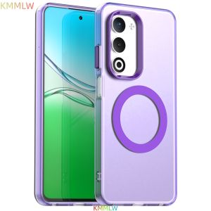 Ốp Lưng Sạc Không Dây Từ Tính Cho OPPO A5 A3 A60 A80 5G A3Pro Vỏ Sau Trong Suốt Chống Bụi Chống Trầy Xước Màu Kẹo